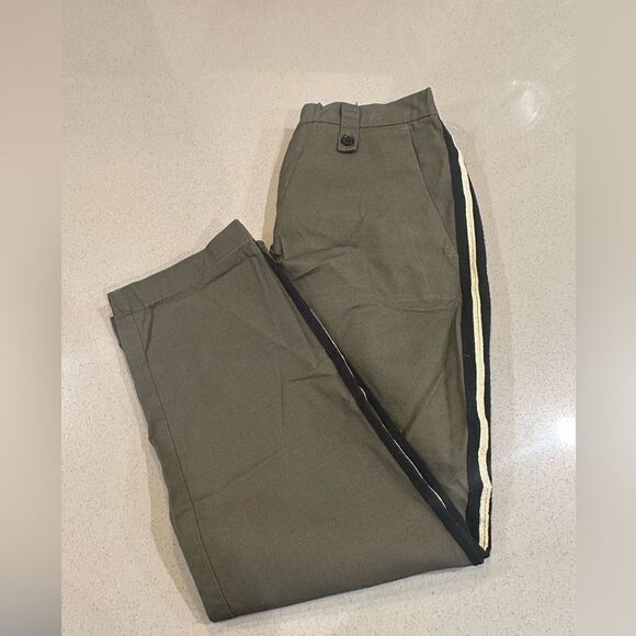 Zadig & Voltaire Pants - Zadig & Voltaire Pomelo Rip Stop Gray, Black Stripe Chino Women's Pants size 40